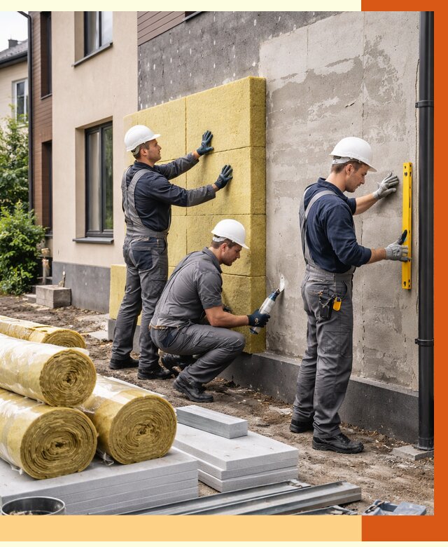 Утепление таунхауса в Кизилюрте от 7435 руб/м2 — комплекс под ключ | ТепломастерКзт