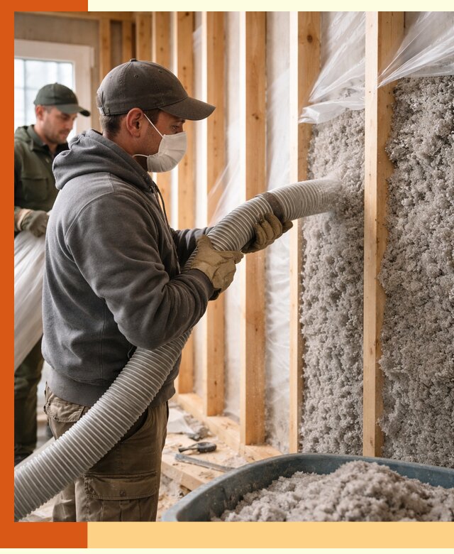 Утепление каркасного дома эковатой в Кизилюрте — качественно и надолго