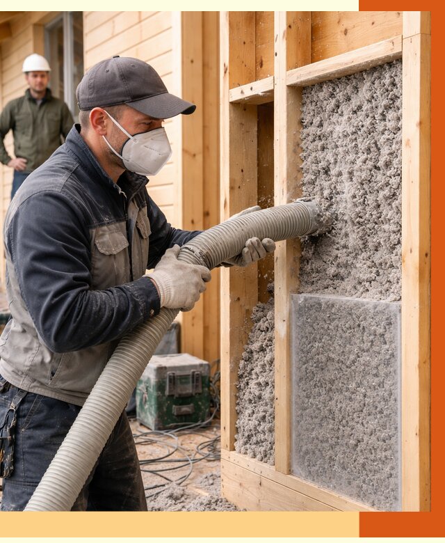Утепление дома из бруса эковатой в Кизилюрте от 1910 руб/м2 | ТепломастерКзт
