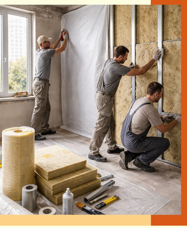 Утепление квартиры в Кизилюрте от 4647 руб/м2 — утеплить квартиру изнутри и снаружи | ТепломастерКзт