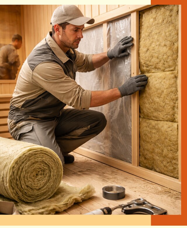 Утепление сауны изнутри в Кизилюрте от 6712 руб. за м2 | ППУ, под ключ — ТепломастерКзт