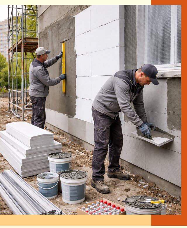 Утепление фасада и стен снаружи в Кизилюрте от 4337 руб. | ТепломастерКзт