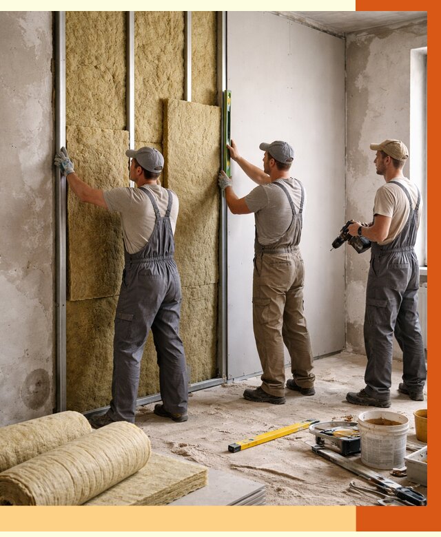 Утепление стен изнутри в Кизилюрте от 2323 руб/м² под ключ | ТепломастерКзт