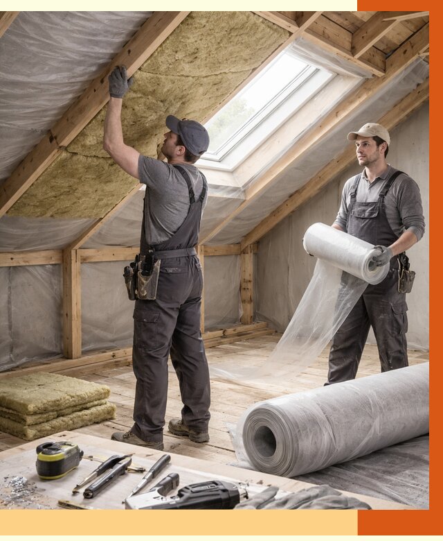 Утепление крыши изнутри мансарды в Кизилюрте от 4337 руб./м² | ТепломастерКзт