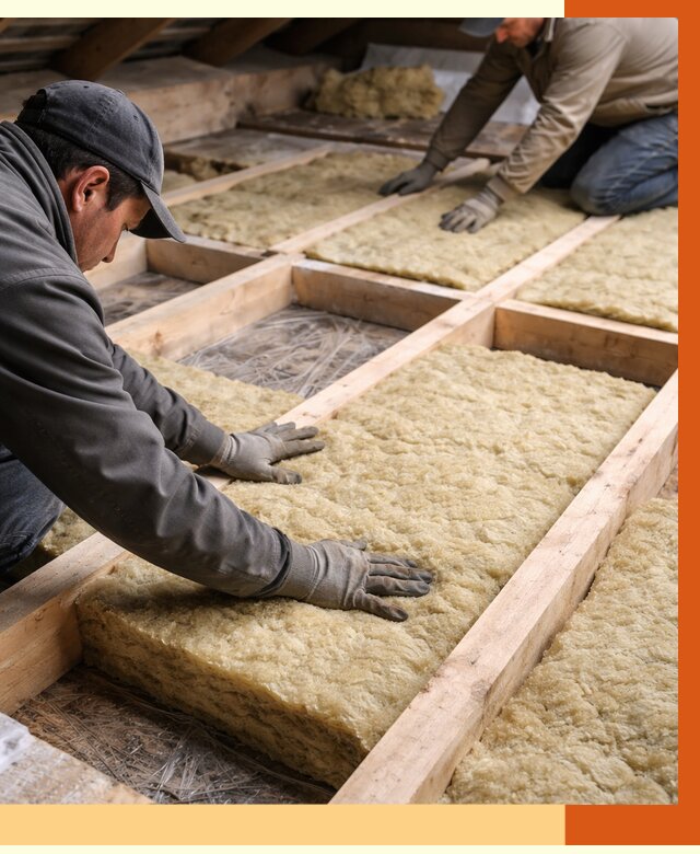 Утепление чердака минватой в Кизилюрте от 3614 руб/м2 под ключ | ТепломастерКзт