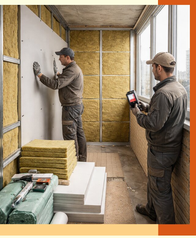 Утепление балкона в Кизилюрте от 4647 руб. под ключ | ТепломастерКзт