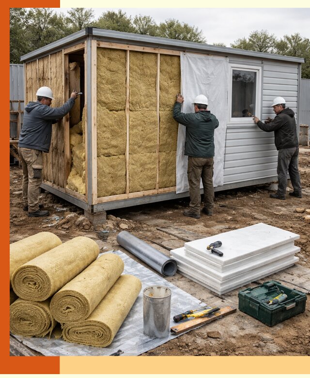 Утепление строительной бытовки под ключ в Кизилюрте для любых условий