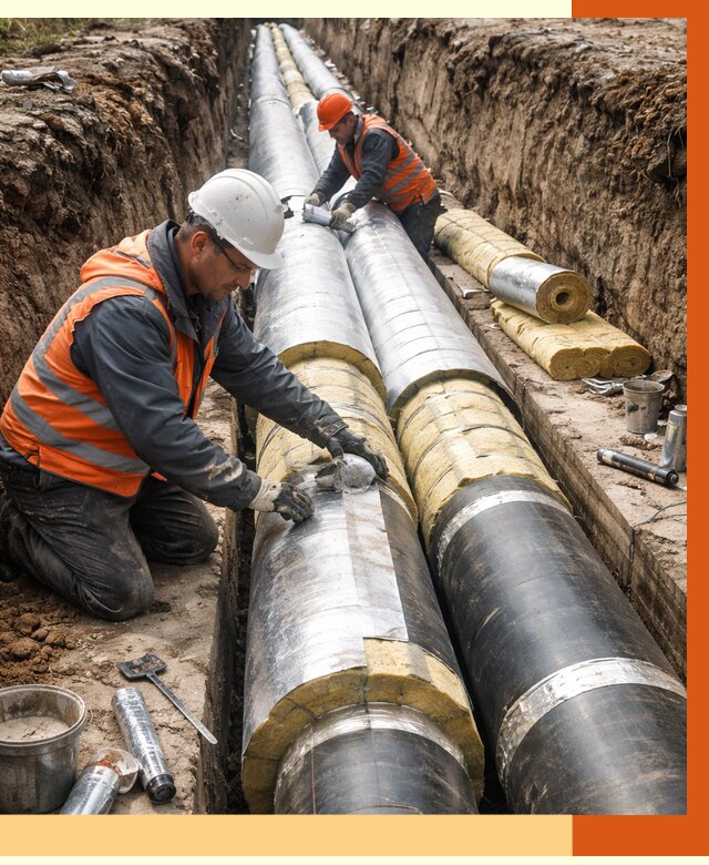 Утепление теплотрассы в Кизилюрте от 4647 руб./м2 — ппу и комплексная изоляция | ТепломастерКзт