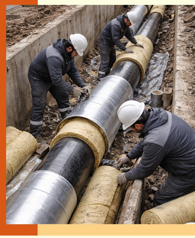 Утепление теплотрассы в Кизилюрте: утеплительные работы и материалы