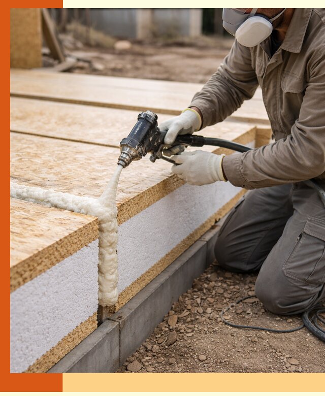 Утепление СИП-панелей пенополиуретаном (ППУ) в Кизилюрте