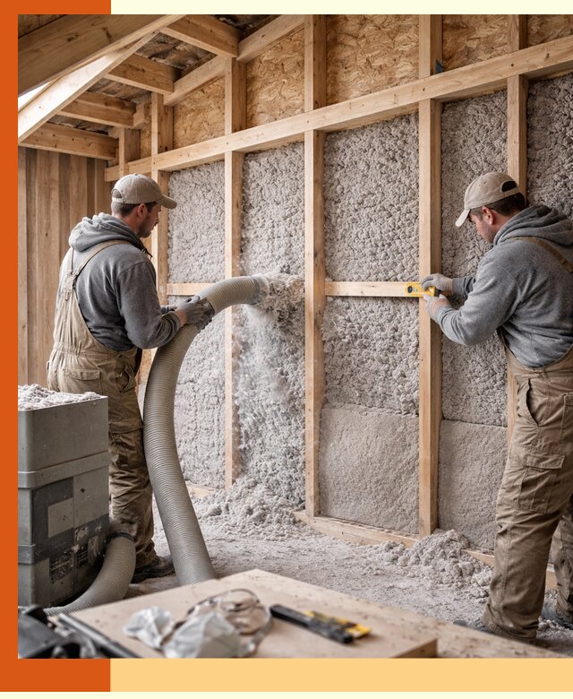 Утепление эковатой стен, потолков и перекрытий в Кизилюрте