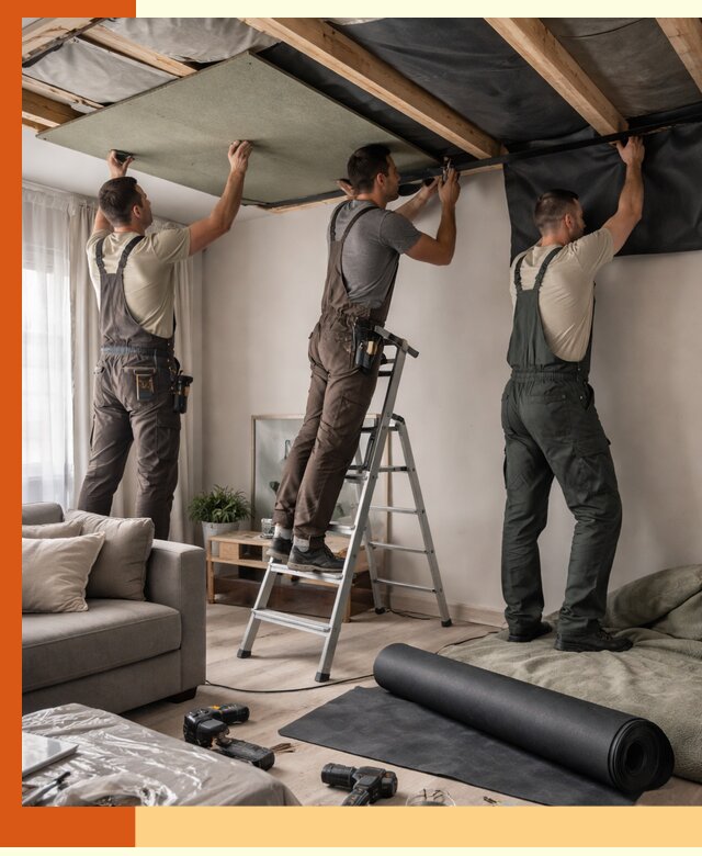 Шумоизоляция потолка в Кизилюрте — профессиональное устранение шумов