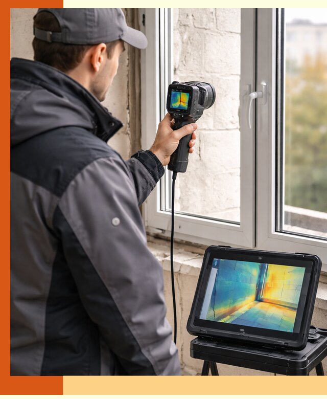 Тепловизионное обследование дома в Кизилюрте для выявления утечек тепла