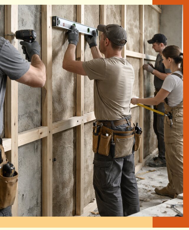 Монтаж обрешетки под утепление в Кизилюрте от 1187 руб/м² | Заказать у ТепломастерКзт